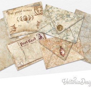 Magic Envelopes Printable Magic Envelopes Vintage Envelopes Magic Scrapbook Ephemera DIY Envelopes Journal Ephemera Crafts - 002543