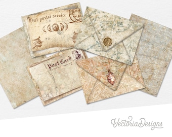 Magic Envelopes Printable Magic Envelopes Vintage Envelopes Magic Scrapbook Ephemera DIY Envelopes Journal Ephemera Crafts - 002543