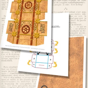 Steampunk Suitcase Box Printable Diy Gift Box Paper Crafting Party Favor Vintage Instant Digital ...