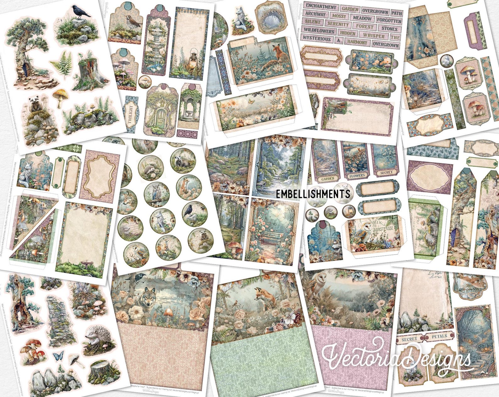Secret Garden Junk Journal Kit – Deluxe - Printable Pages, Papers and ...