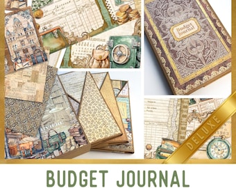 Budget Journal Junk Journal Kit DELUXE, Money Journal Crafting Printables Kit Budget Embellishments Printable Paper Craft Tutorial 003702