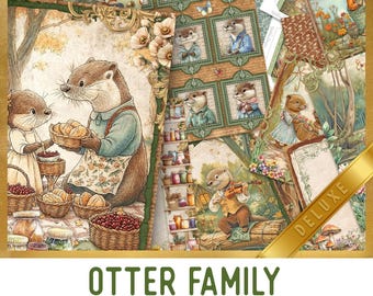 Otter Family Junk Journal Kit (DELUXE) - 003972