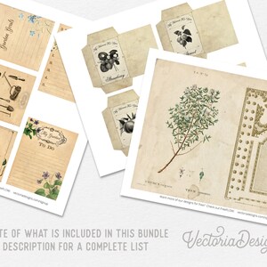 Garden Printable Crafting Bundle, Small & Precious Garden Paper Kit, Digital Journal Kit, Garden Labels, Garden Tags, Garden Envelope 001752 image 5