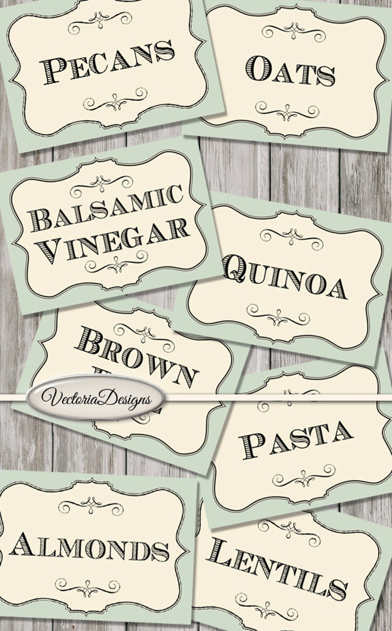 42 Pantry Labels Jar Labels Kitchen Organization Add Text Etsy