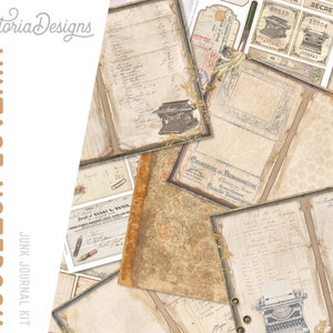 Vintage Notebook Junk Journal Kit, Printable Pages - 002390 - Etsy