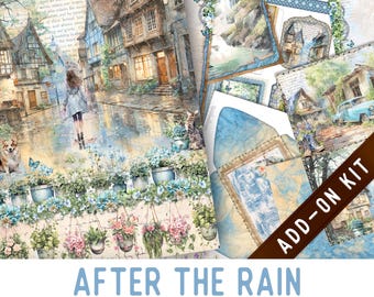 After the Rain Junk Journal Kit ADD-ON, Printable Junk Journal Pages Journal Kit Craft kits Vintage Junk Journal 003575
