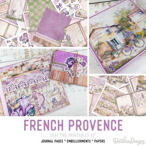 French Provence Junk Journal Kit Crafting Printables Lavender Junk Journal Embellishments Printable Paper Craft Kits DIY Tutorial 002983