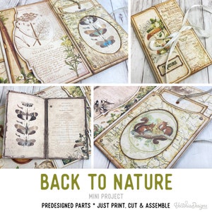 Nature Mini Project Crafts Back to Nature Mini Folio Botanical Booklet Craft Kit Folio Kit Junk Journal Add On Printable Craft Kit 003109