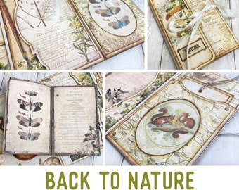 Nature Mini Project Crafts Back to Nature Mini Folio Botanical Booklet Craft Kit Folio Kit Junk Journal Add On Printable Craft Kit 003109