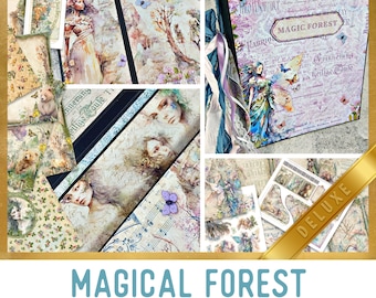 Magical Forest Junk Journal Kit DELUXE Crafting Printables Forest Junk Journal Embellishments Printable Paper Craft Kits DIY Tutorial 003051
