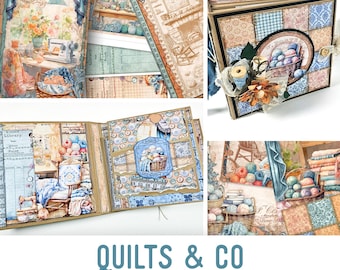 Quilts & Co Junk Journal Kit, Quilting Junk Journal Crafting Printables Journal Quilting Embellishments Journal Paper Craft Tutorial 003545