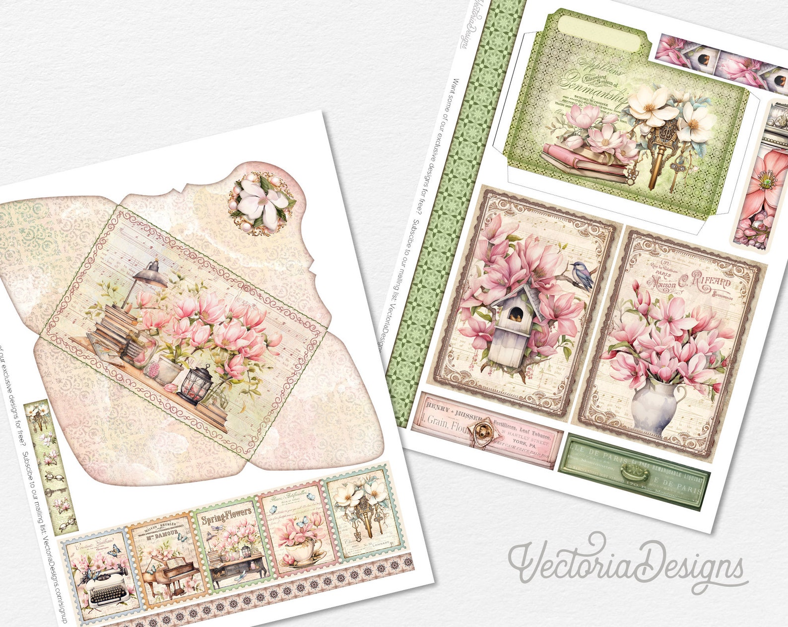 Spring Magnolia Junk Journal Kit ADD-ON, Printable Craft Kit With ...