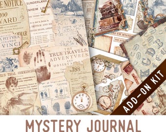 Mystery Journal Junk Journal Kit ADD-ON, Printable Junk Journal Pages Journal Kit Craft kits Vintage Junk Journal 003481