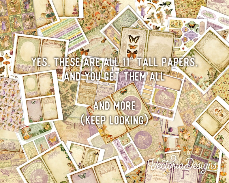 Fairy Woods DELUXE Crafting Printables Kit, Fairy Embellishments, Fairy Junk Journal, Fairies, Printable Journal, Journal Tutorial 002662 image 2