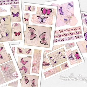 Beloved Butterflies Junk Journal Kit, Junk Journal Supplies, Junk Journal Printables, Butterfly Decor, Junk Journal Ephemera, DIY Kit 002218 image 7