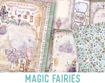 Magic Fairies Junk Journal Kit, Fairy Junk Journal Kit, Printable Junk Journal Kit, Craft kit, Printable Journal Pages, Fairy Journal 002705