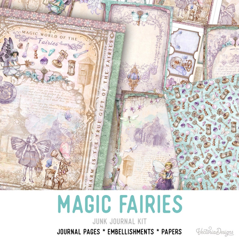 Magic Fairies Junk Journal Kit, Fairy Junk Journal Kit, Printable Junk ...