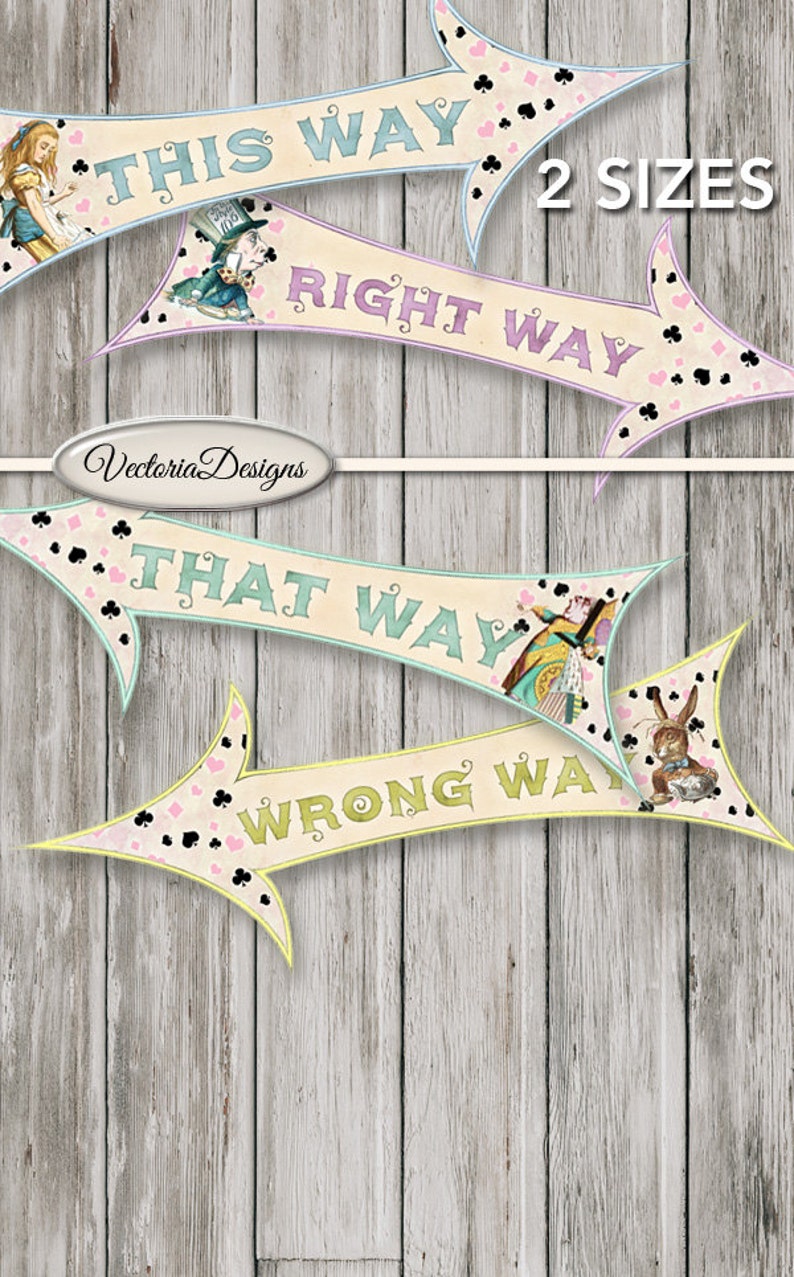 Alice in Wonderland Party Arrows Large