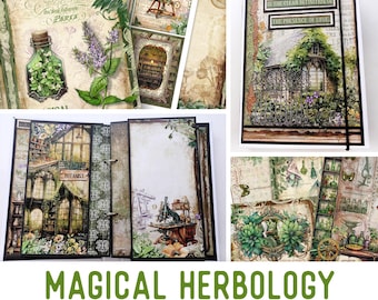 Magical Herbology Junk Journal Kit, Halloween Crafting Printables Kit Magic Herbs Embellishments Printable Paper Kit Craft Tutorial 003117