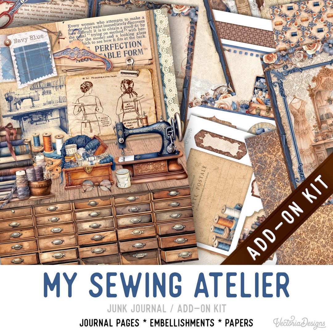 My Sewing Atelier Junk Journal Kit ADD-ON, Printable Craft Kit With ...