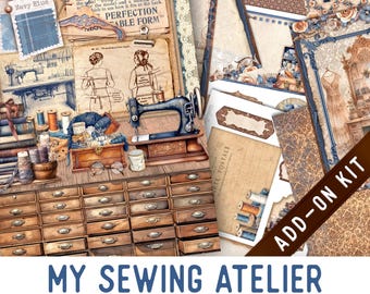 My Sewing Atelier Junk Journal Kit ADD-ON, Printable Craft kit - 004005
