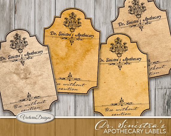 Dr. Sinistra's Halloween Apothecary Labels
