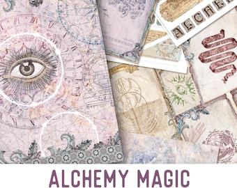 Alchemy Magic Junk Journal Kit, Magic Embellishments, Alchemy Junk Journal Kit, Craft kits, Mystical , Scrapbooking Kit, 002383