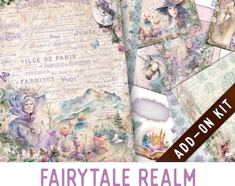 Fairytale Realm Junk Journal Kit ADD-ON, Printable Junk Journal Pages Journal Kit Craft kits Vintage Junk Journal 003393