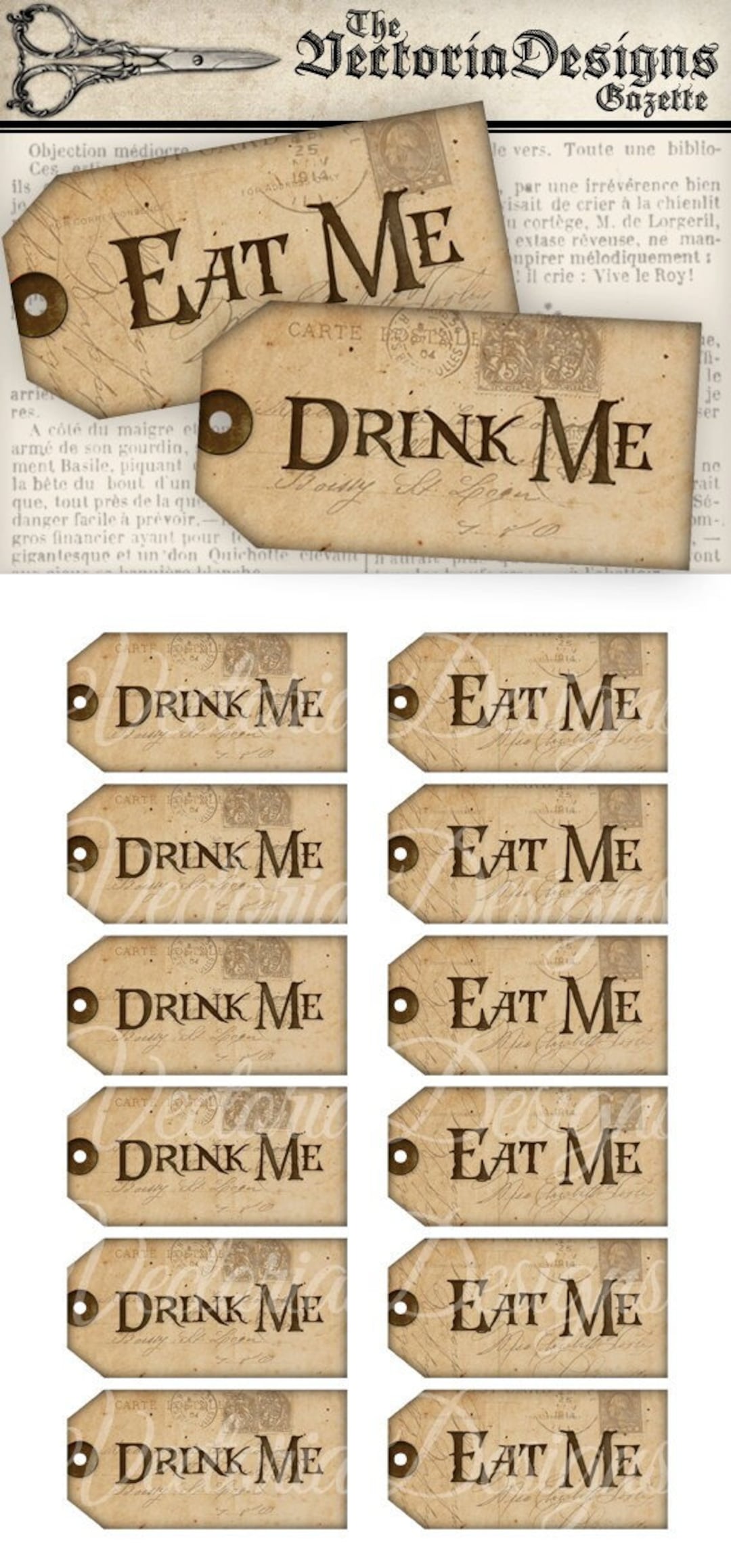 Alice in Wonderland Tags, Drink Me Tags, Eat Me Tags, Party Supplies, Digital Printable Tags, Drink Me Labels, Digital Tags, Paper 000352 - Etsy
