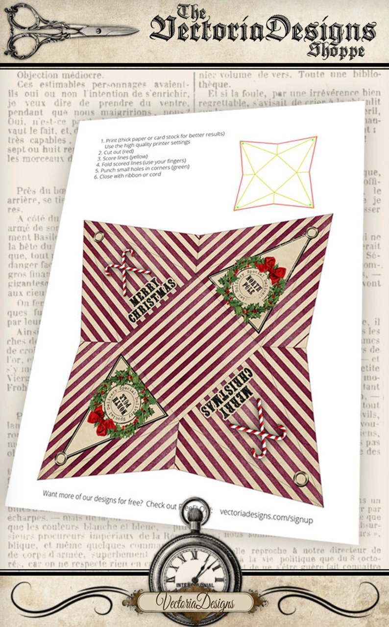 Christmas Box, Pyramid Box, Printable Christmas Favors, Christmas Decoration, Christmas Pyramid, Christmas Box Template, DIY Gift Box 001254 image 2