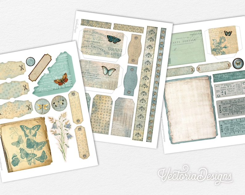 Teal Memories Crafting Printables Kit Digital Paper Mega Kit - Etsy ...