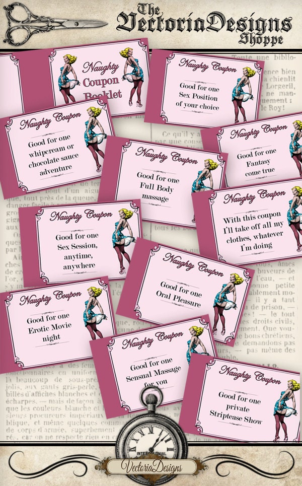 Sexy Coupons, Naughty Coupons, Love Coupons, Valentines Day Gift For Her,  Sexual Gift, Erotic Coupons, Printable Coupon Booklet 000997