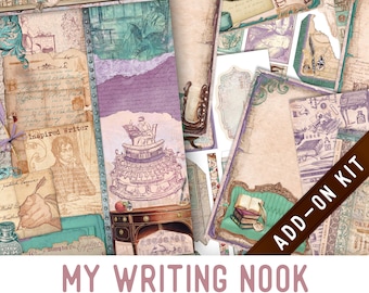 My Writing Nook Junk Journal Kit ADD-ON, Printable Junk Journal Pages Printable Junk Journal Kit Craft kits Vintage Junk Journal 003220