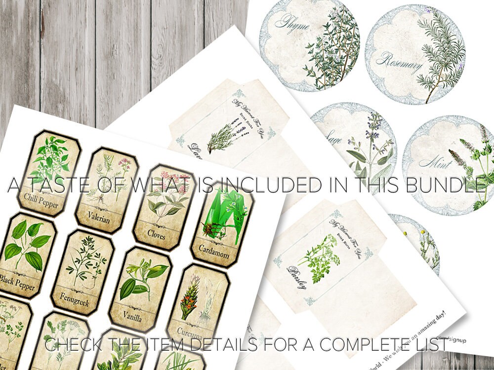 Herbal Bundle, Herbal Pack, Herbal Printables, Mini Posters, Herb ...