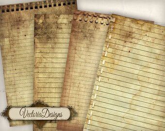 Digital Journal Pages, Grunge Decor, Printable Journal Pages, Digital Diary, Decorative Paper Sheets, Vintage Journal Pages, Instant 000407