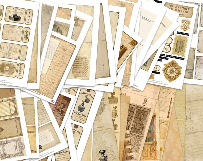 Library Paper Pack Bookworm Gift Vdspvi1862 Library Labels Library Bundle Kit Book Lover Gift Favor Box Library Tags Junk Journal Scrapbooking Papercraft Shantived Com