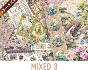 Mixed 3 Goodie Bag, Junk Journal Pages, Papers, Junk Journal Printables, Junk Journal Supplies Printable Junk Journal Kit 003459