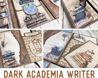 Dark Academia Writer Mini Project Crafts Dark Academia Mini Folio Writer Booklet Craft Kit Folio Kit Junk Journal Printable Craft Kit 003177