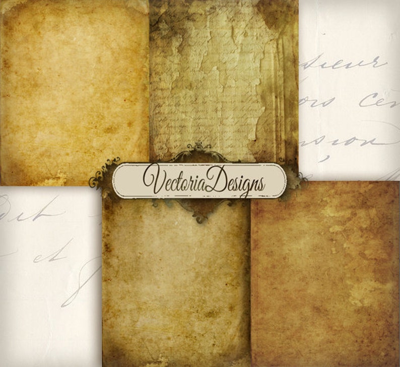 Digital Antique Paper 8 X 10 Inch Pack Printable Paper Craft Etsy