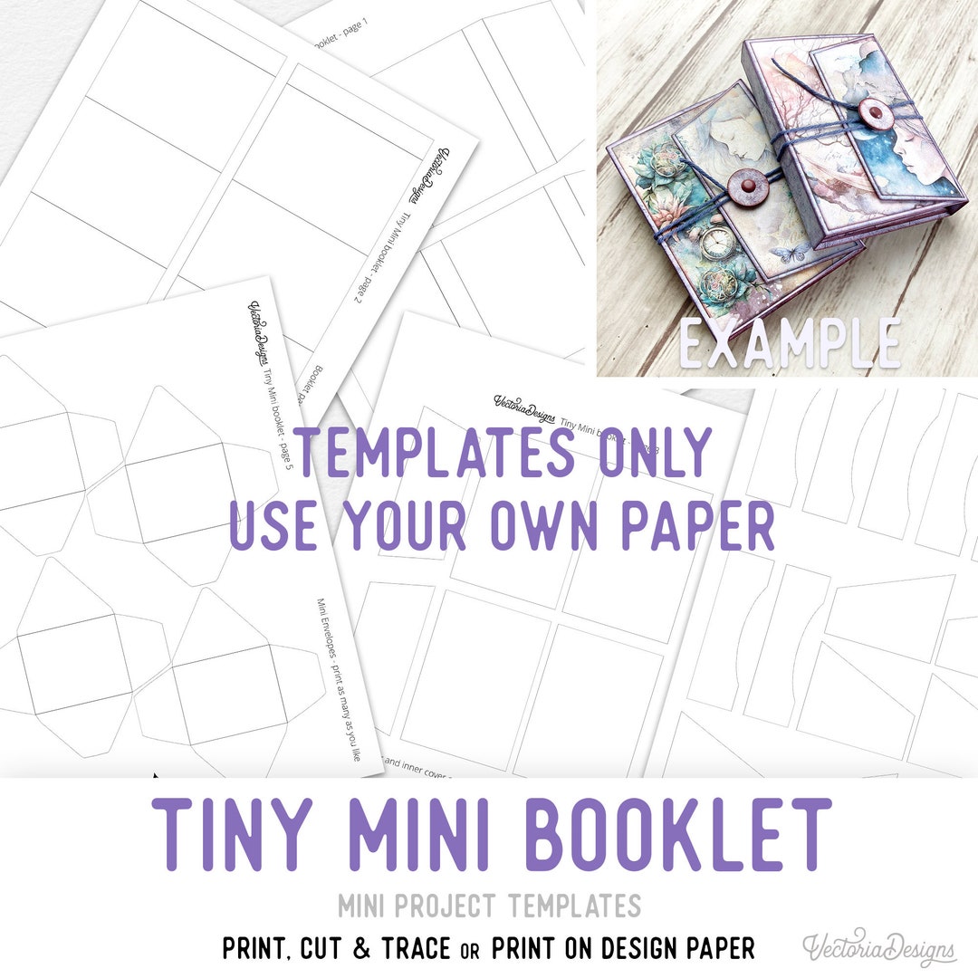 Tiny Mini Booklet Templates Mini Booklet Craft Kit Mini Project Junk ...