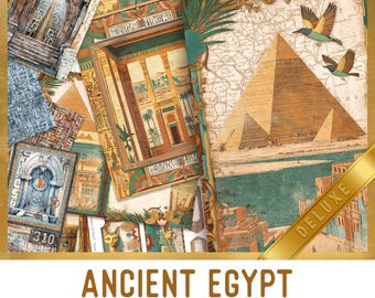 Ancient Egypt Junk Journal Kit DELUXE, Ancient Egypt Crafting Printables Ancient Egypt Embellishments Printable Paper Vintage Journal 003739