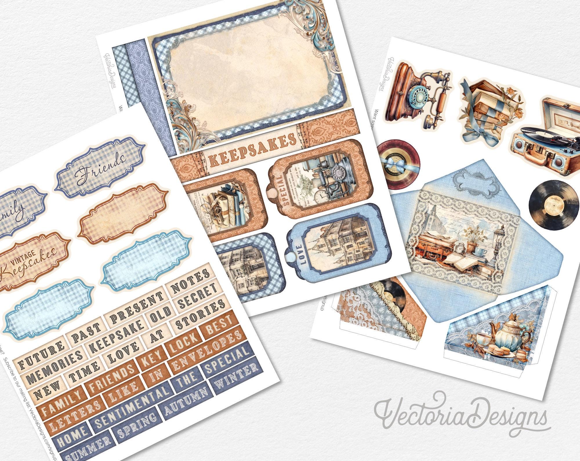 Vintage Keepsakes Junk Journal Kit - Printable Kit - 003662 - Etsy