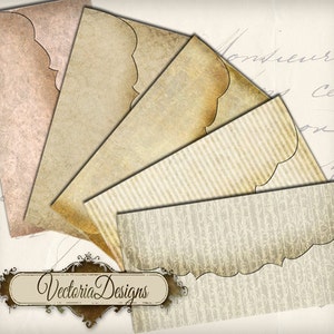 Vintage Envelopes, Shabby Elegant Envelopes, Printable Envelopes, Digital Envelopes, Retro Envelopes, Writing Letter Digital, Instant 000032