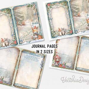 Christmas Forest Cuties Junk Journal Kit Printable Junk Journal Kit Christmas Embellishments Christmas Junk Journal Papers Craft kit 003069 image 3