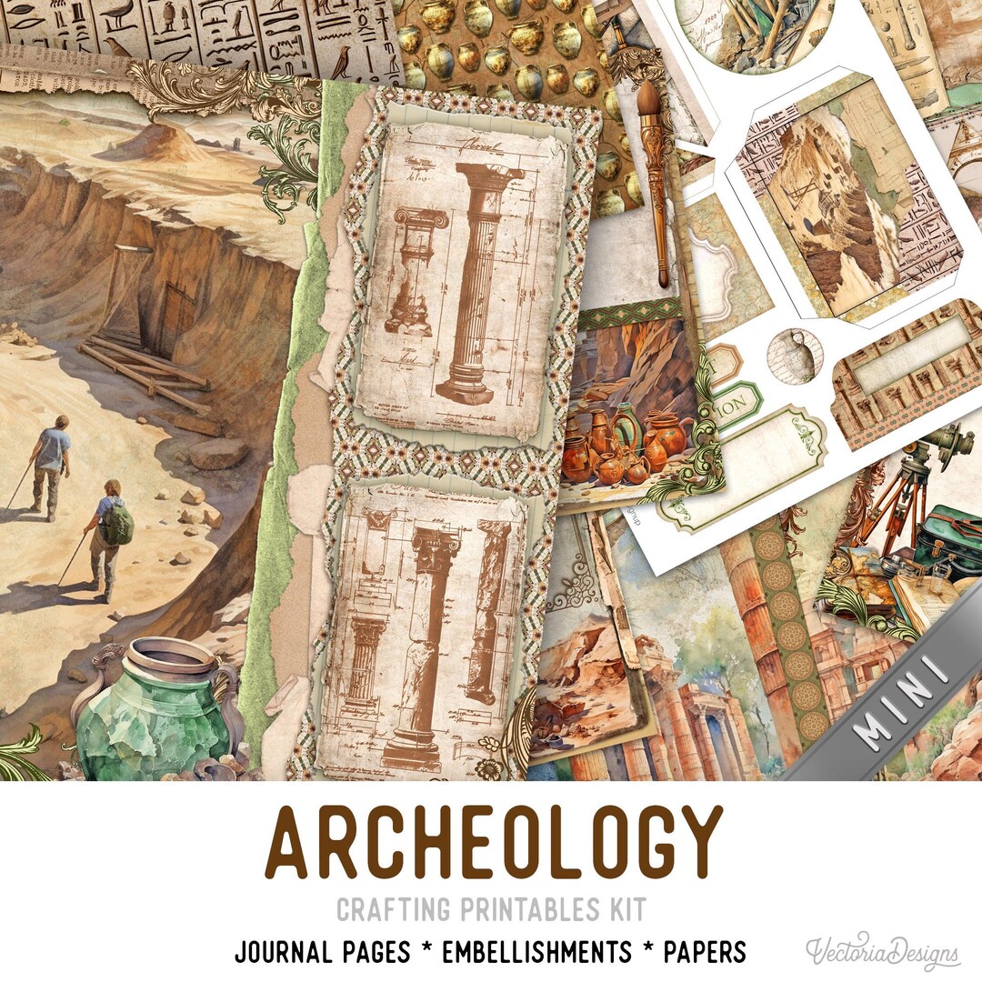 Archeology MINI Junk Journal Kit, Archeology Crafting Printables ...
