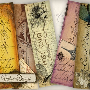 Vintage Post Bookmarks reading printable paper craft art hobby crafting scrapbooking instant download digital collage sheet - 000264