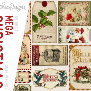 Christmas MEGA Crafting Bundle Paper Crafting Printable Christmas In July Party Banner Scrapbooking Collage Sheet Paper Crafting 001515 image 6