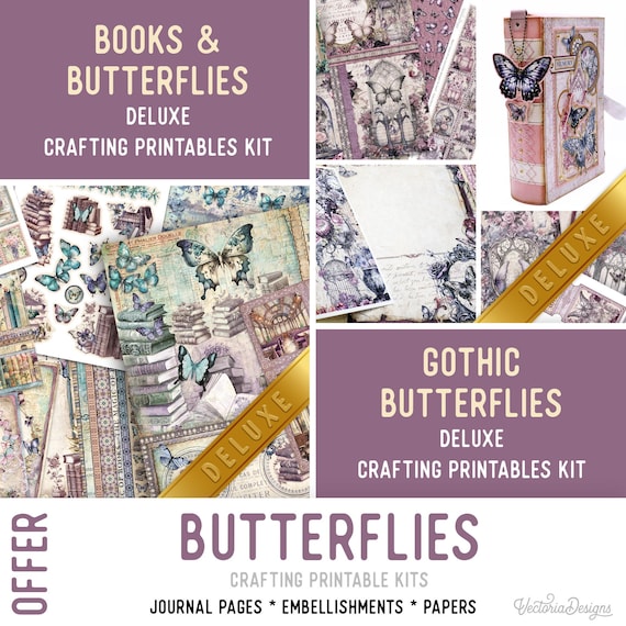 Butterflies Offer - Junk Journal Craft Printables (Pages, Papers and Embellishments) - 004060