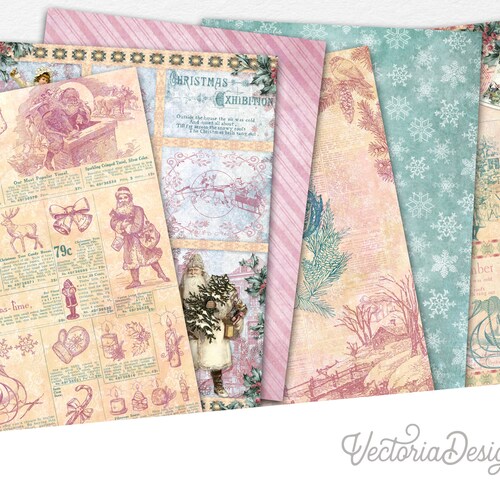 Printable Christmas Scrapbook Paper Summer Christmas Paper Etsy