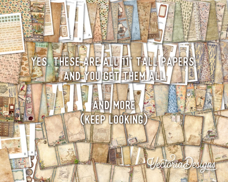 Creative Writing DELUXE MEGA Crafting Bundle, Writer, Vintage Books, Printable Paper Pack, Embellishments, Junk Journal, Craft Kits 002690 image 2